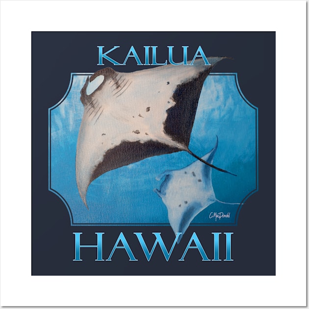 Kailua Hawaii Manta Rays Sea Rays Ocean Wall Art by CMacDonaldArt